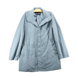 Lands' End Men's Button-Up Walking Coat Blue Medium Stonewash Pockets W/Tags